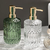 Faceted Glass Soap Dispenser 390ml