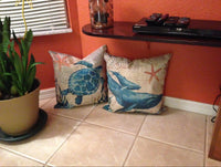 Sea Life Linen Cushion Covers