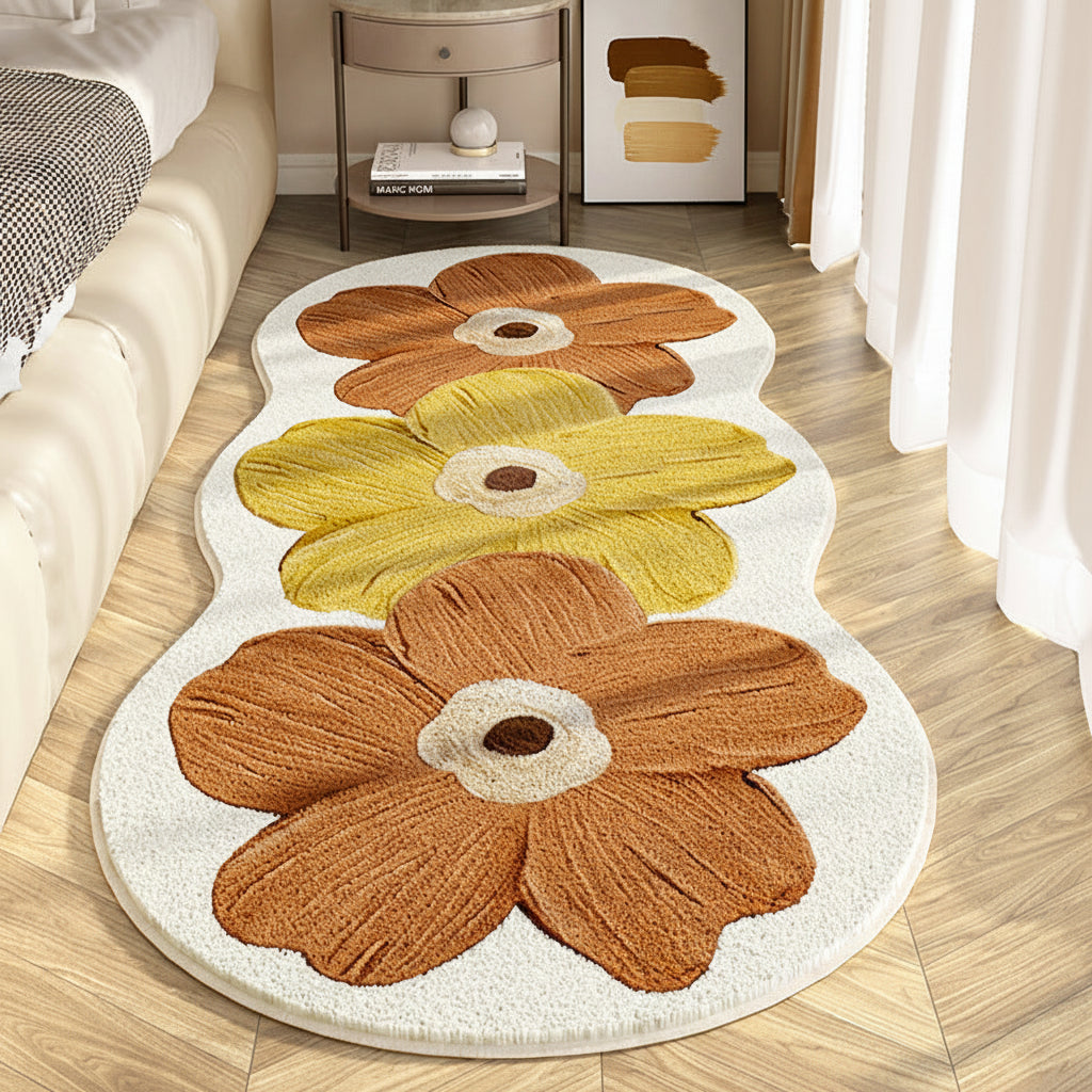 Floral Wave-Edge Rug