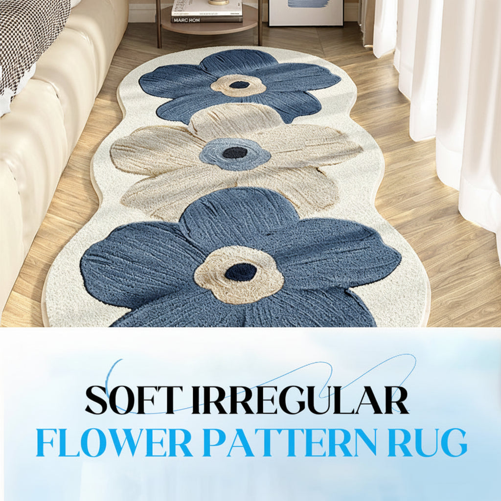 Floral Wave-Edge Rug