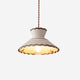 Wenna scalloped cream ceramic pendant light on a plain white background