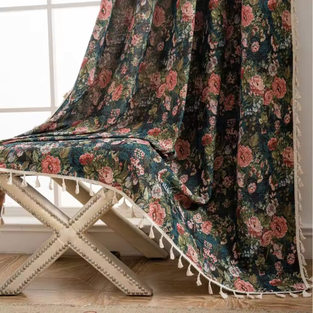 Vintage Floral Curtain 150cm Wide