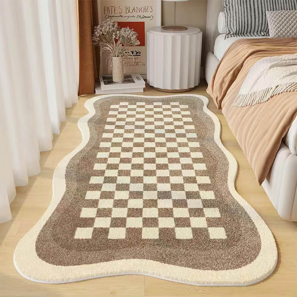 Checkerboard Irregular Bedside Rug