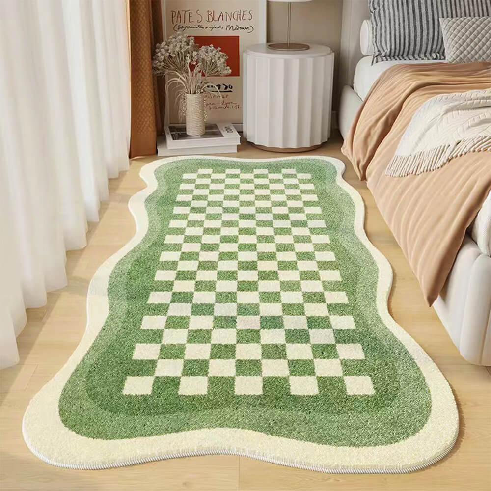 Checkerboard Irregular Bedside Rug