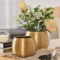 Gold Glazed Ceramic Plant Pot