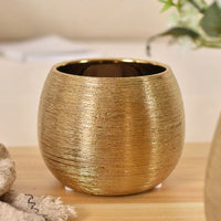 Gold Glazed Ceramic Plant Pot