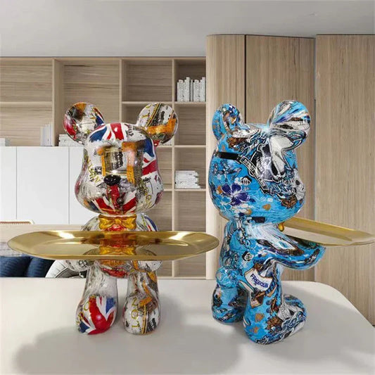 Graffiti Bear Key Holder Sculpture