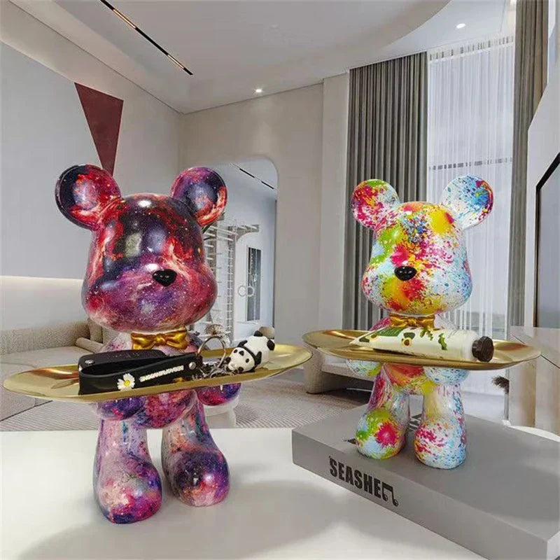 Graffiti Bear Key Holder Sculpture
