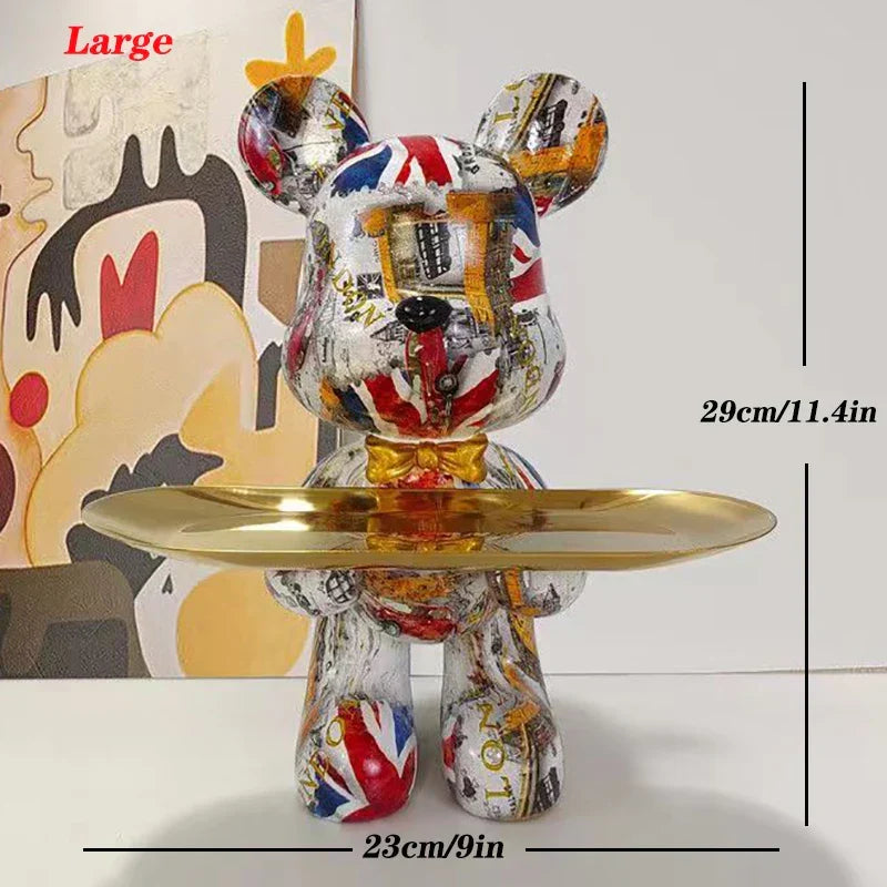 Graffiti Bear Key Holder Sculpture