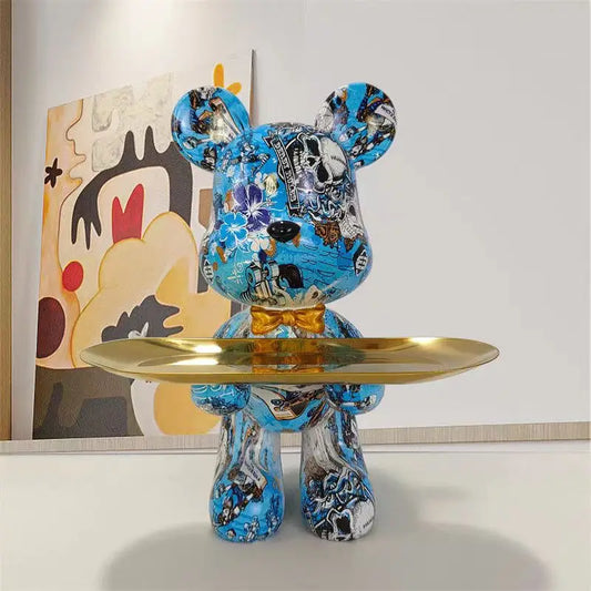Graffiti Bear Key Holder Sculpture