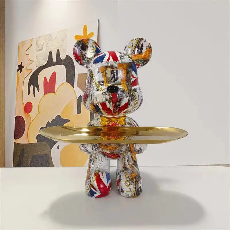 Graffiti Bear Key Holder Sculpture