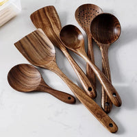 NordTeak Seven-Piece Teak Utensil Set