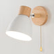 Wooden Pull-Switch Wall Light