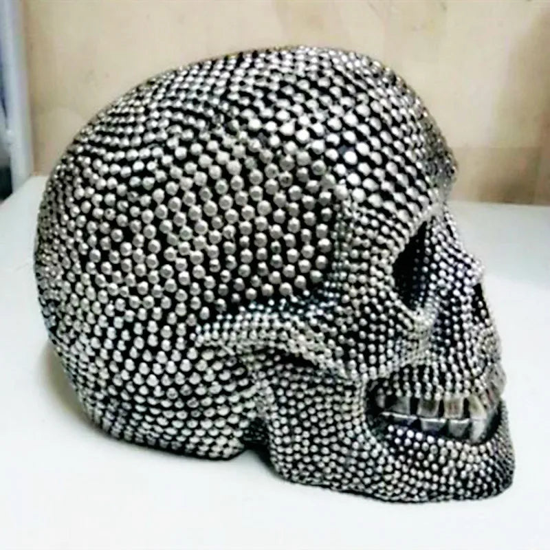 Hand-Painted Skull Sculpture