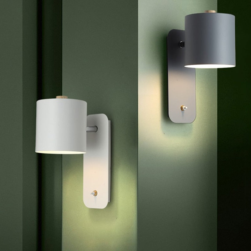 Metal Wall Light with Switch 23cm