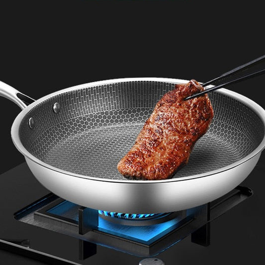 Honeycomb Stainless Steel Frying Pan, 30cm