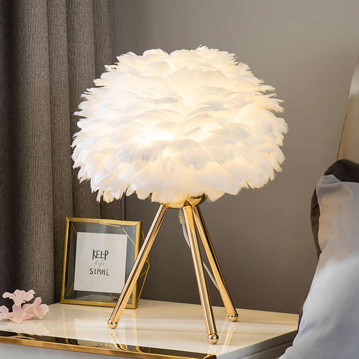 Feather Shade Table Lamp 40cm