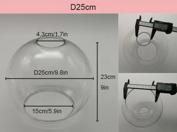 Clear Glass Lampshade, Six Diameters