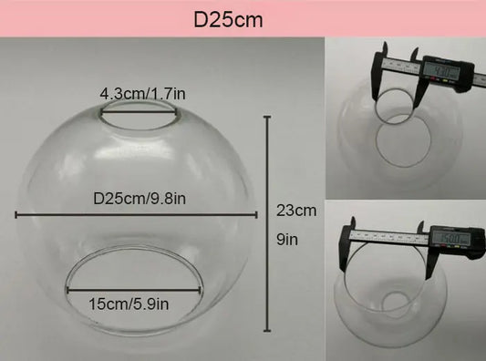 Clear Glass Lampshade, Six Diameters