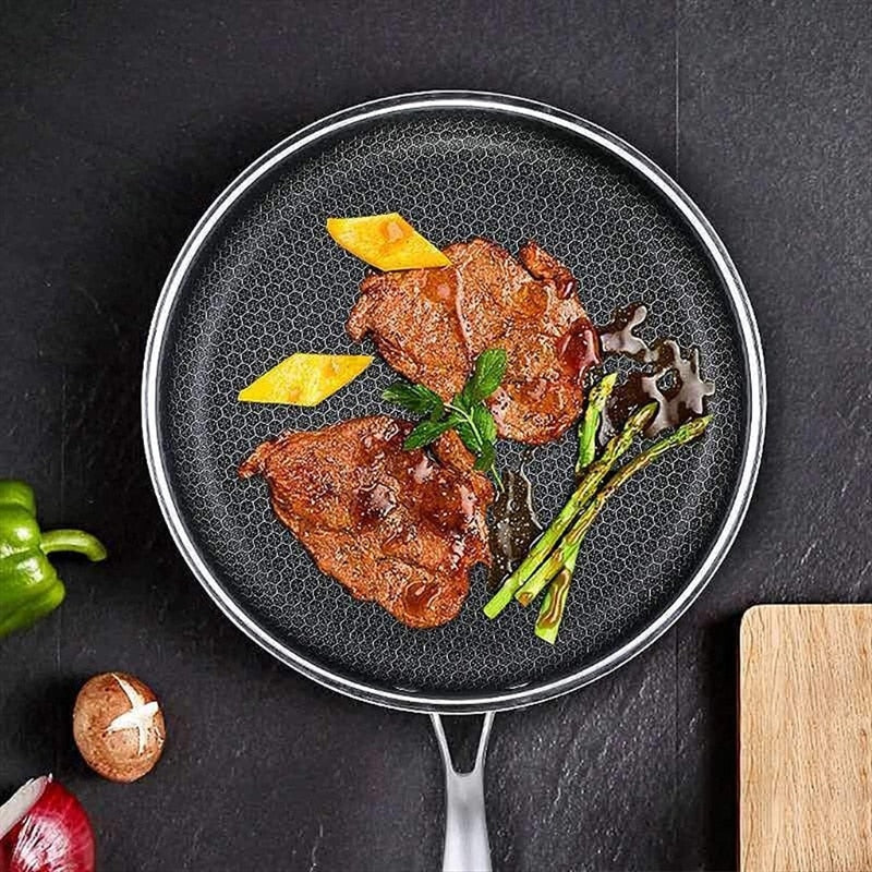 Honeycomb Stainless Steel Frying Pan, 30cm