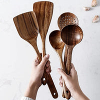 NordTeak Seven-Piece Teak Utensil Set