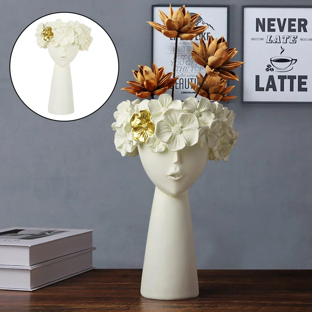 Girl Portrait Resin Vase 27cm