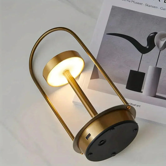 Brushed Metal Cordless Table Lamp