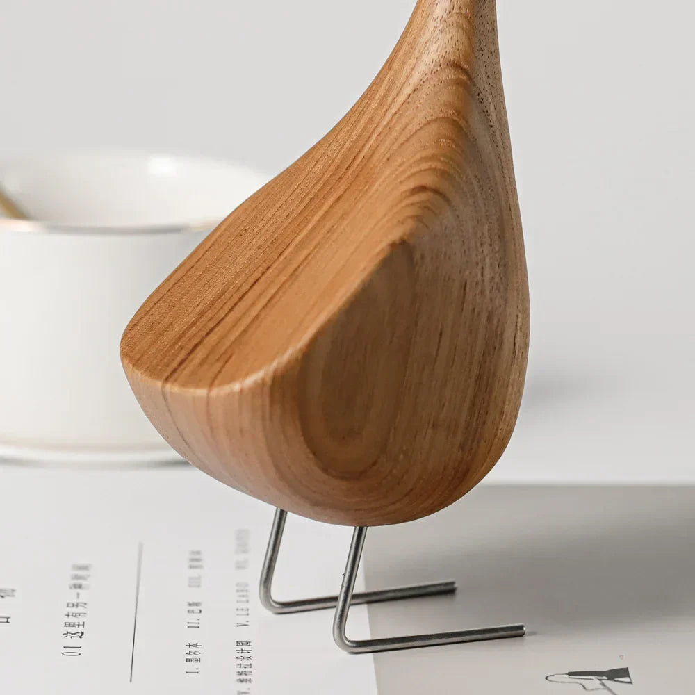 Nordic Carved Wood Goose Figure