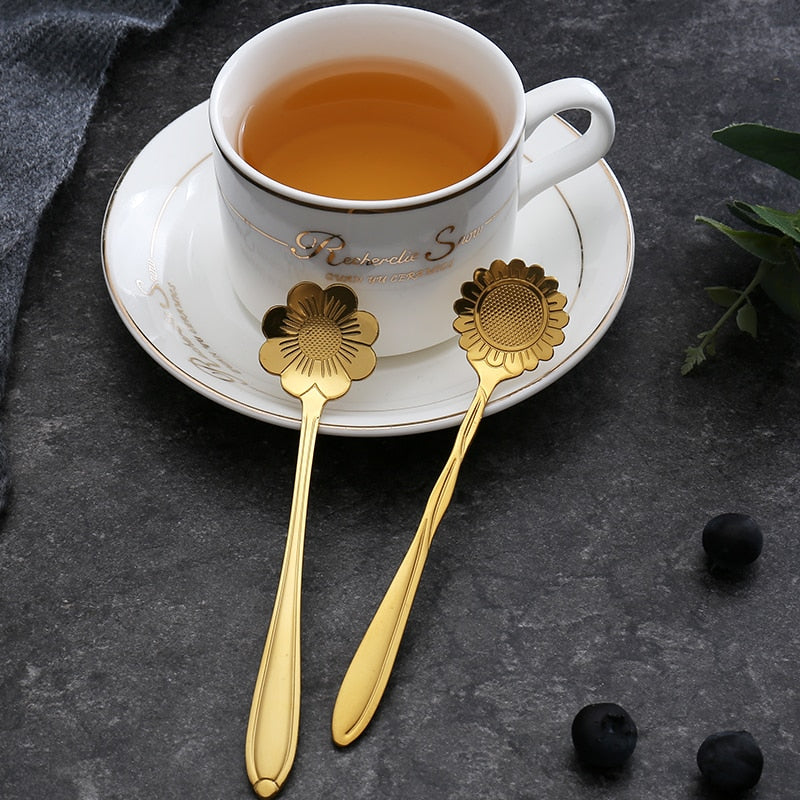 Floral Teaspoon Set of Eight