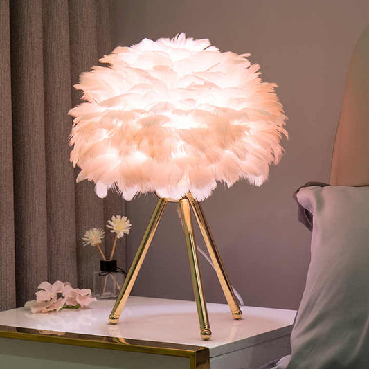 Feather Shade Table Lamp 40cm