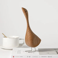 Nordic Carved Wood Goose Figure