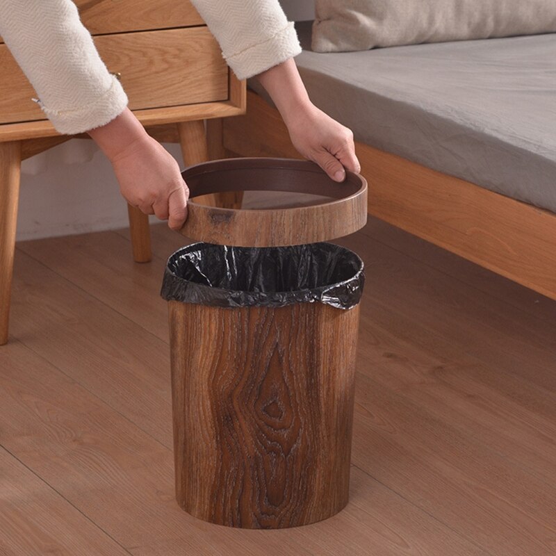 Wood-Effect Waste Bin, 8 Litre