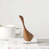 Nordic Carved Wood Goose Figure