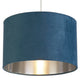 Teal Velvet Drum Lampshade 28cm