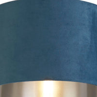 Teal Velvet Drum Lampshade 28cm
