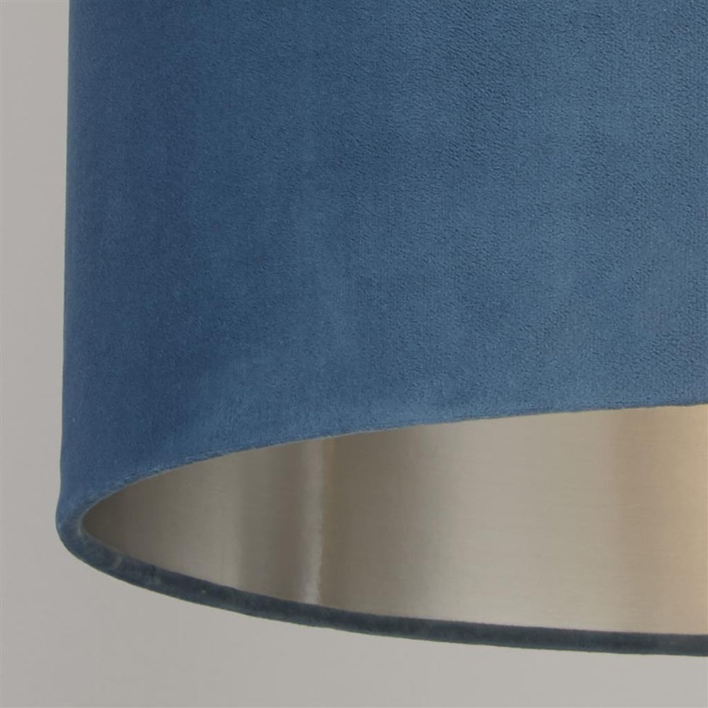 Teal Velvet Drum Lampshade 28cm