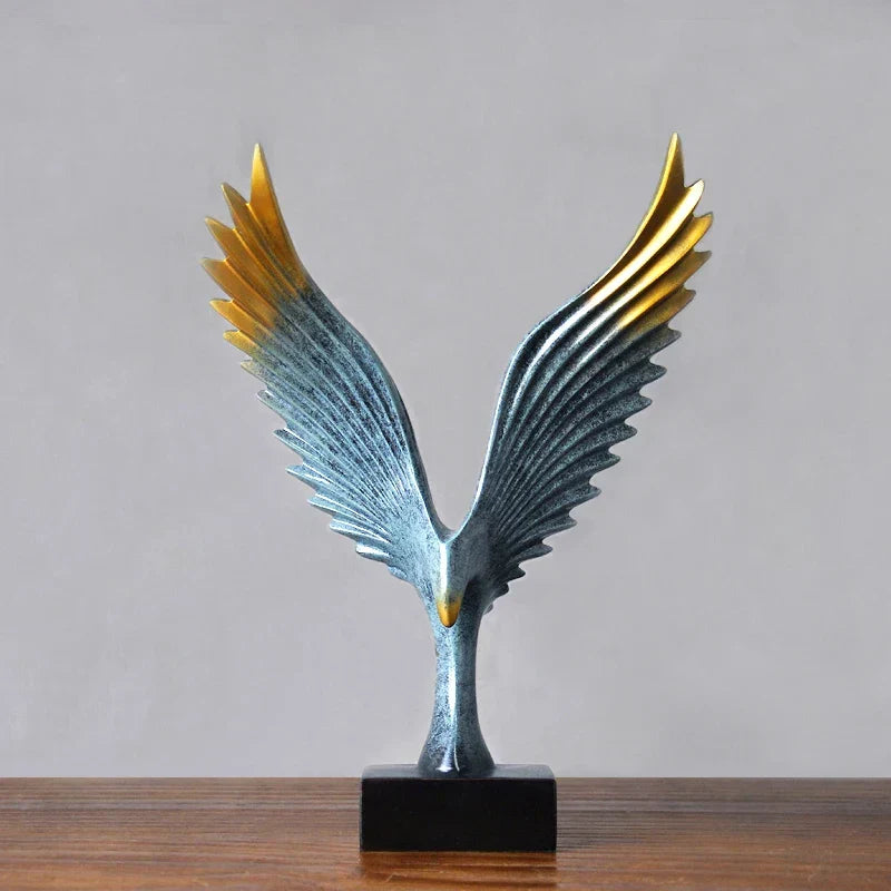 Perched Eagle Resin Sculpture 33cm
