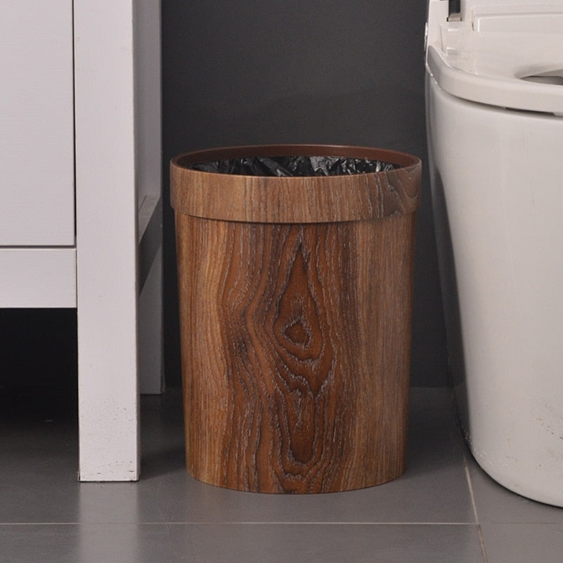 Wood-Effect Waste Bin, 8 Litre