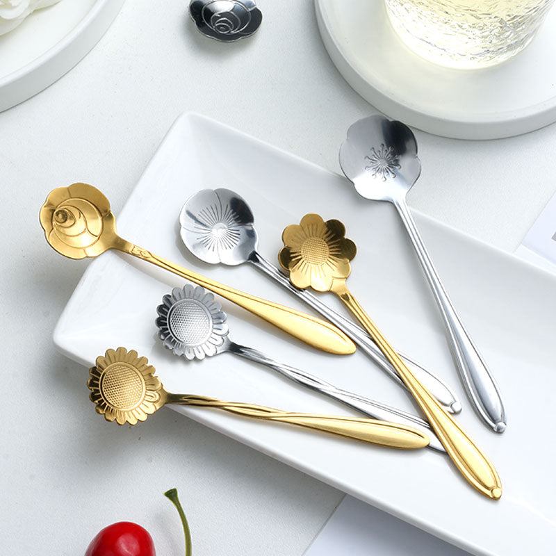 Floral Teaspoon Set of Eight