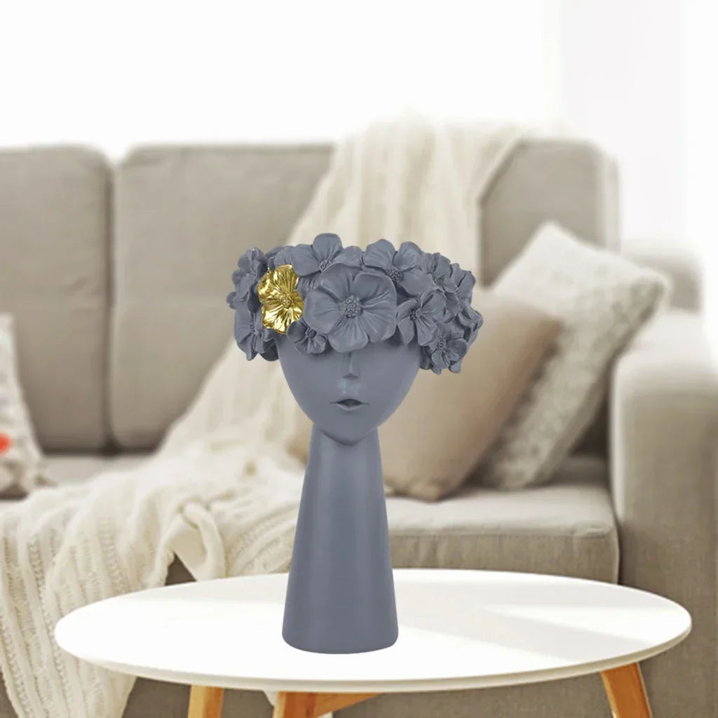 Girl Portrait Resin Vase 27cm