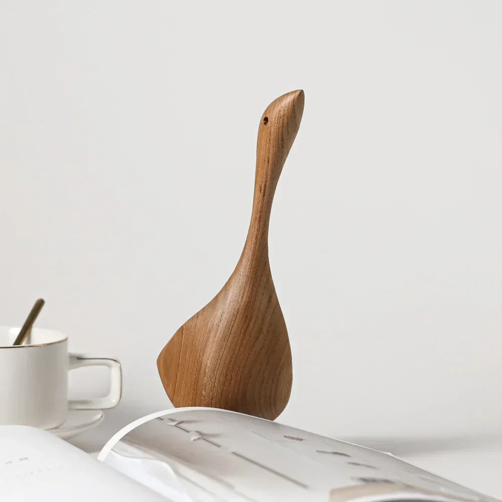 Nordic Carved Wood Goose Figure