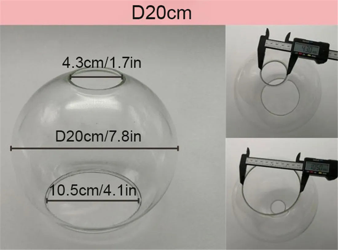 Clear Glass Lampshade, Six Diameters