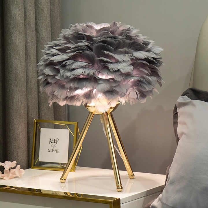 Feather Shade Table Lamp 40cm