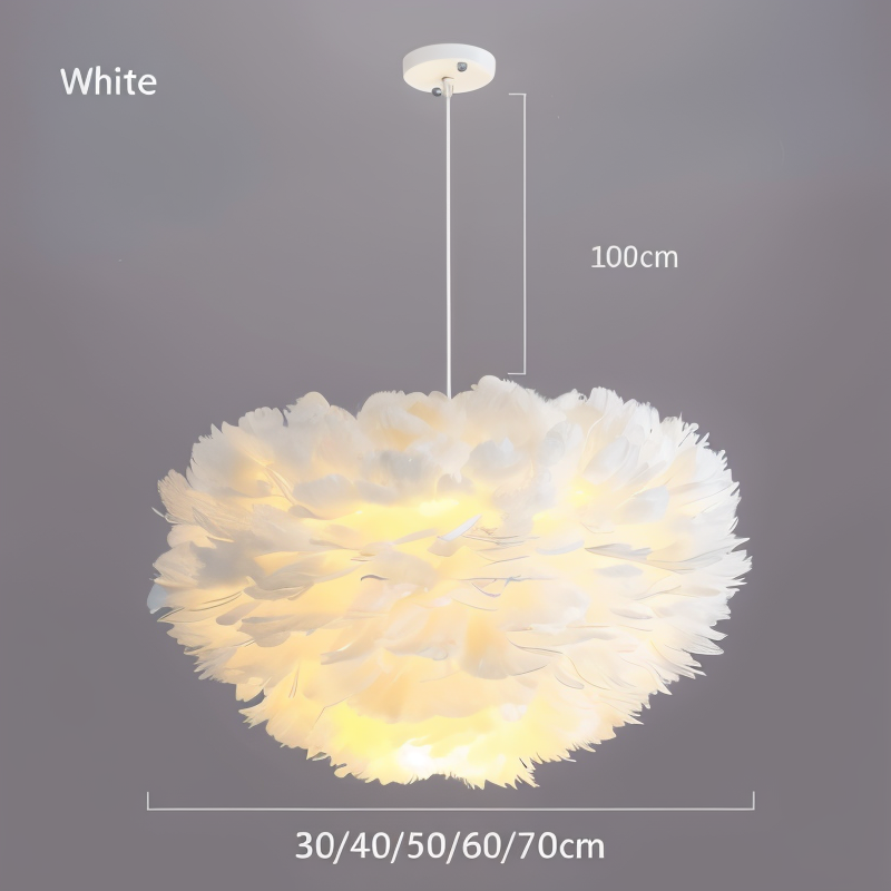 Feather Shade Pendant Light 30cm