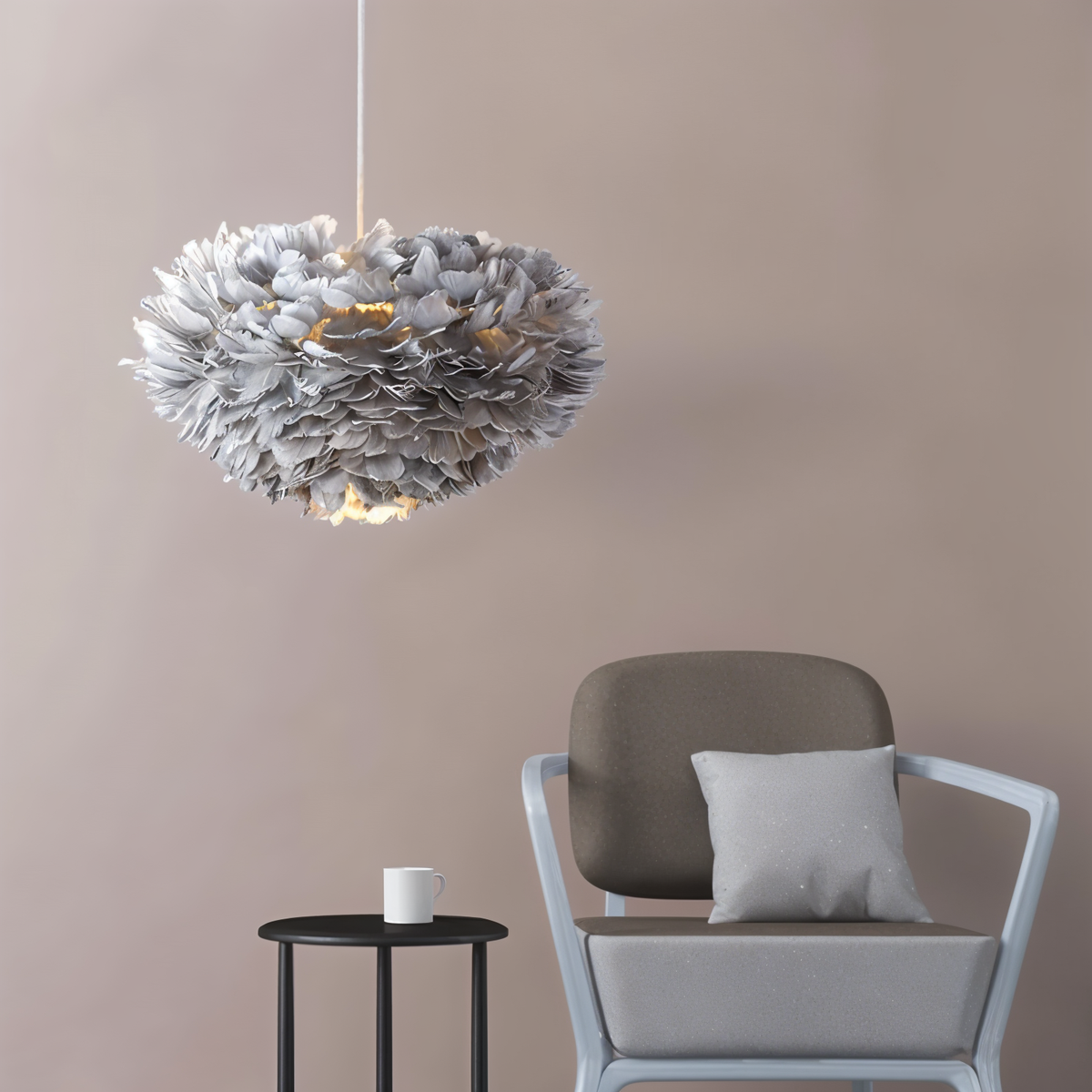 Feather Shade Pendant Light 30cm