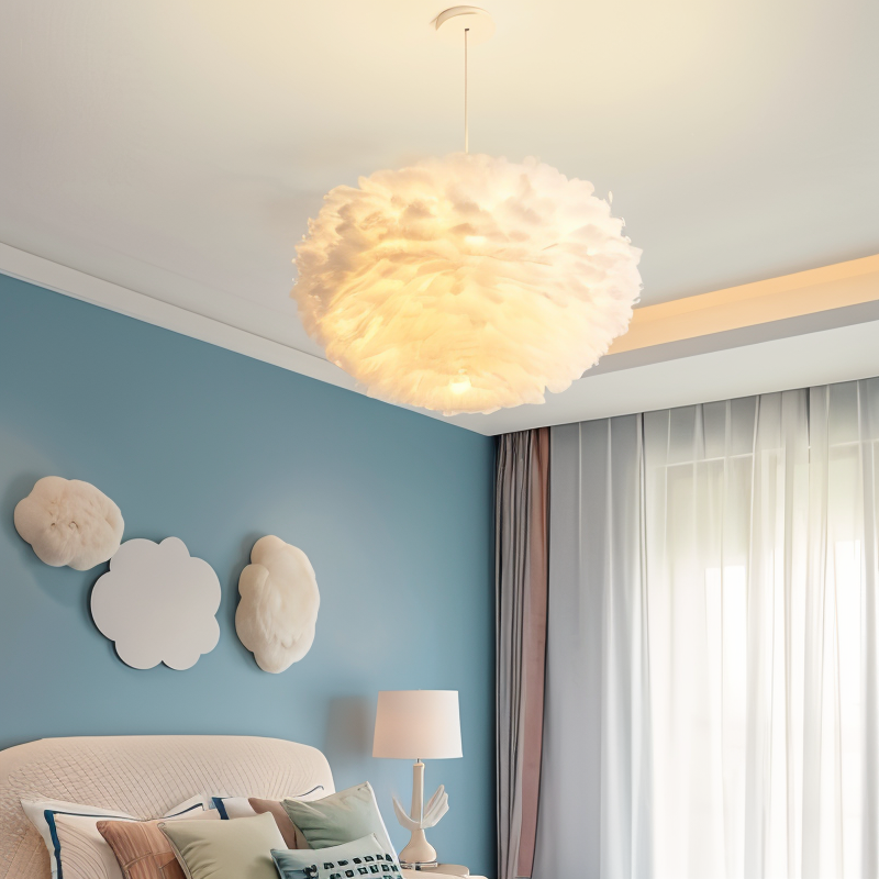 Feather Shade Pendant Light 30cm