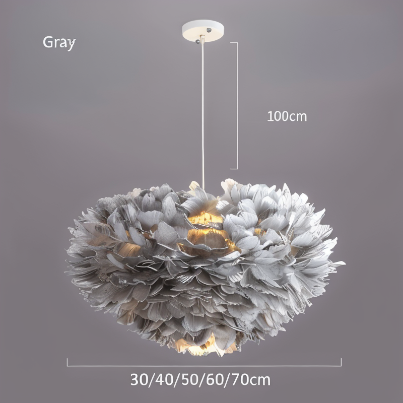 Feather Shade Pendant Light 30cm