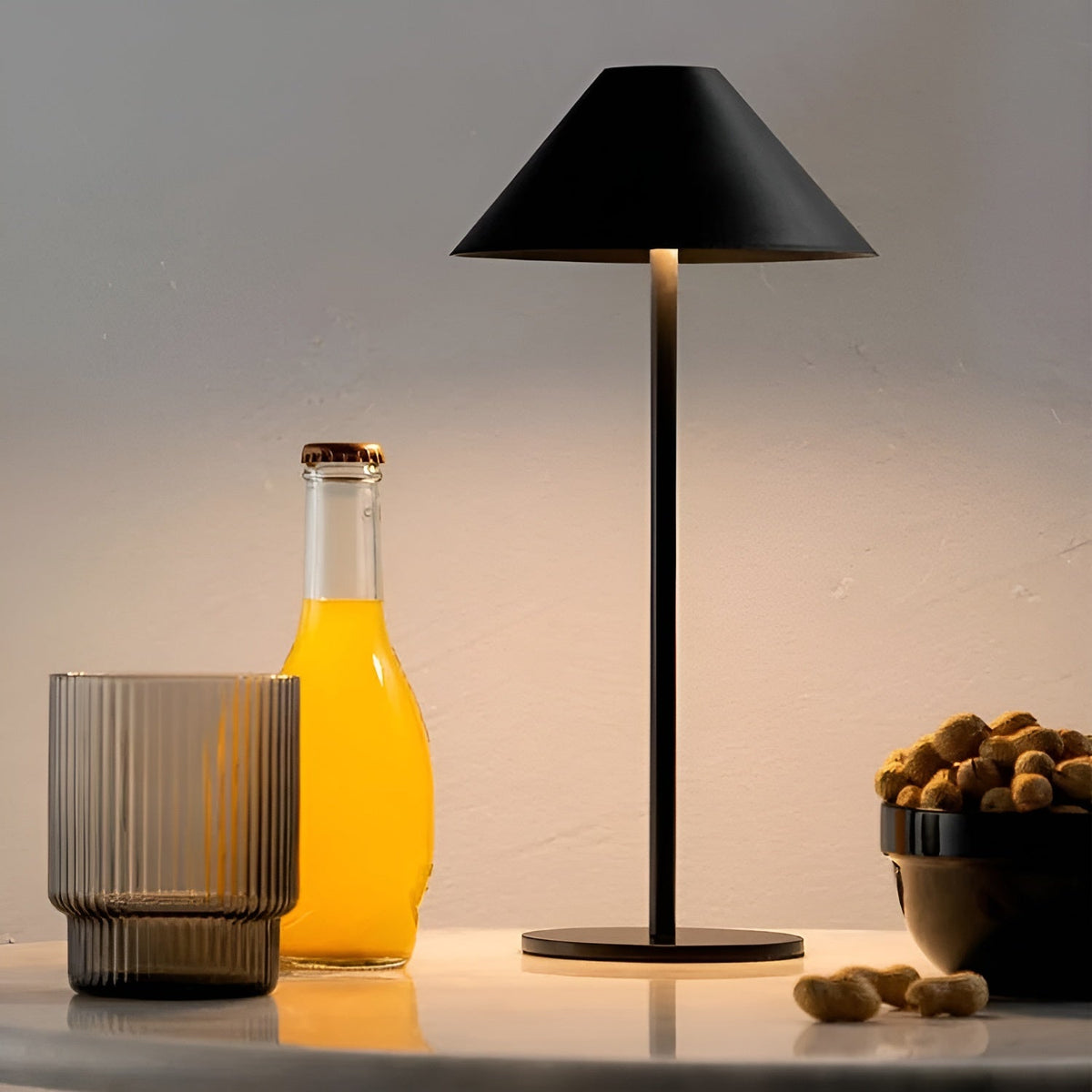 LumiLuxe Cordless Cone Table Lamp