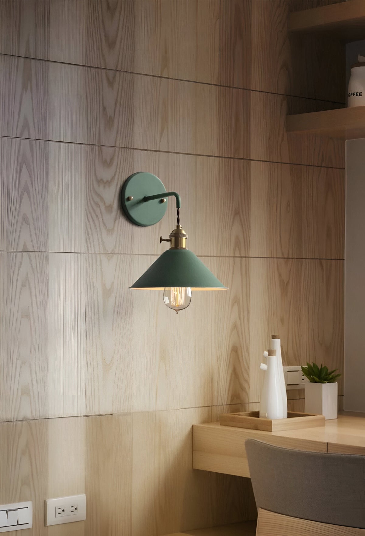 Retro Cone Metal Wall Light 22cm