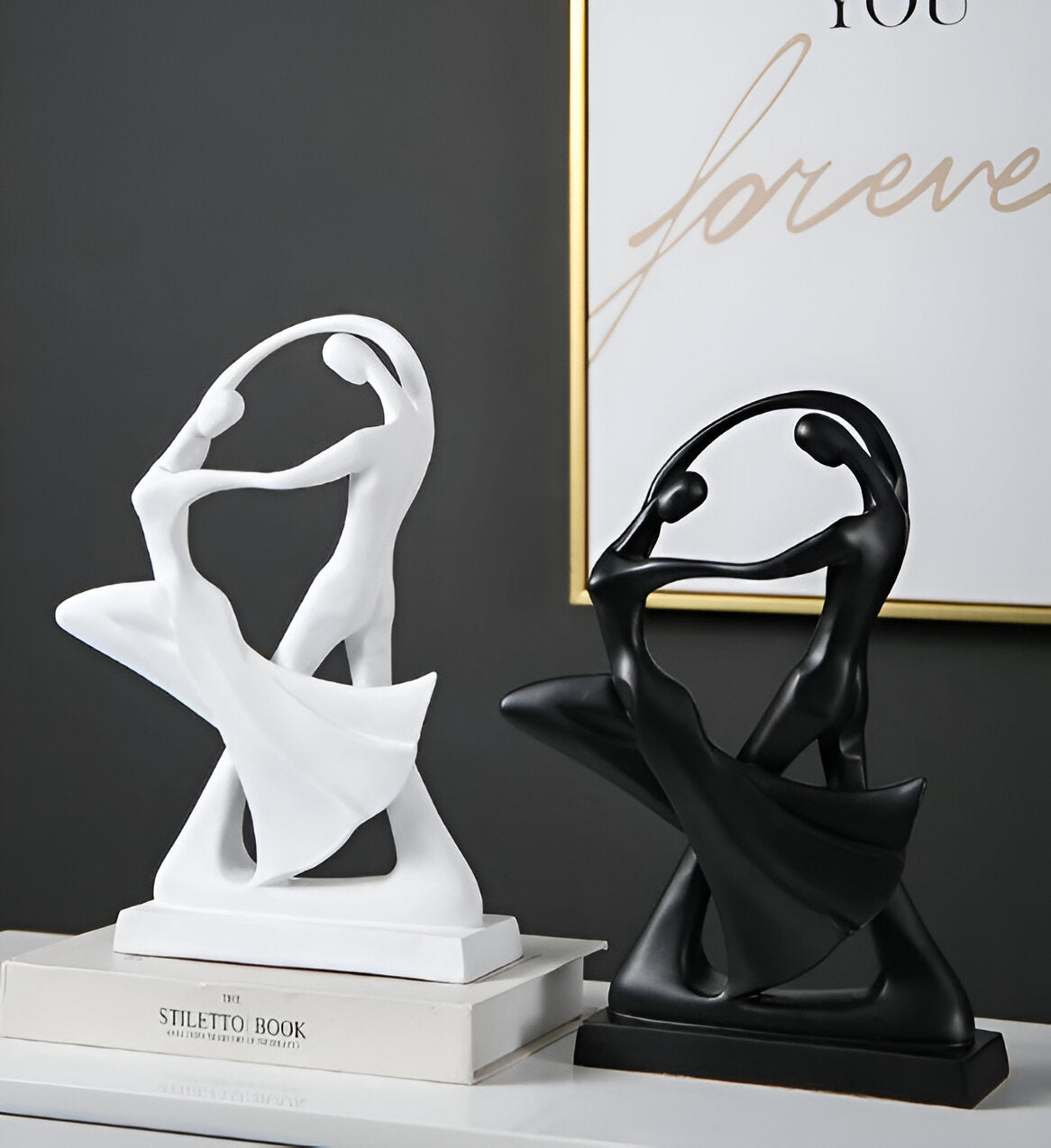 Dancing Couple Resin Sculpture 28cm